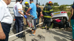 بالفيديو: اصابة متوسطة لعابر سبيل اثر انقلاب مركبة وسط مدينة يافا